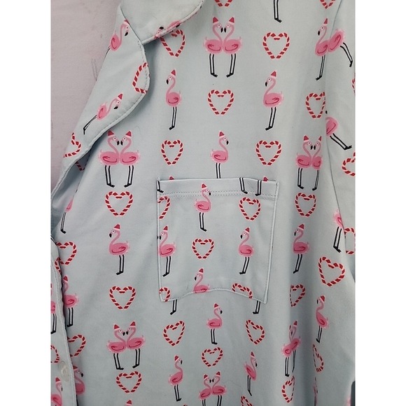 My Danielle Pajamas Set Womens Size 2X Christmas Candy‎ Canes & Pink Flamingos - Picture 4 of 10